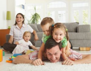 Comfortable Family Playing